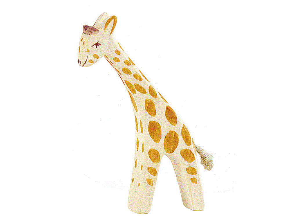 Ostheimer Giraffe klein gebeugt Holzfigur