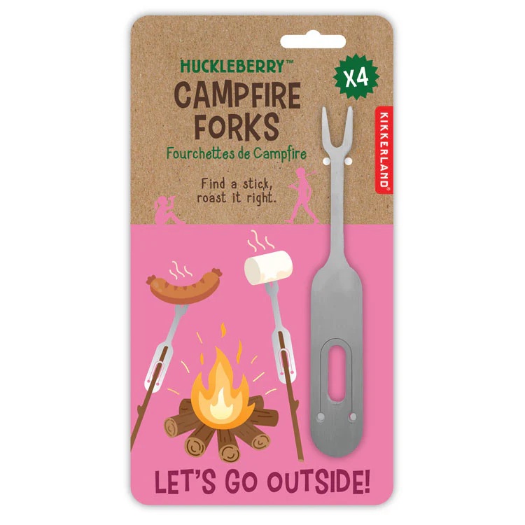 Huckleberry Lagerfeuer Spieße Camping Forks  – 4 Grillgabeln für Brot, Würstchen & Marshmallows