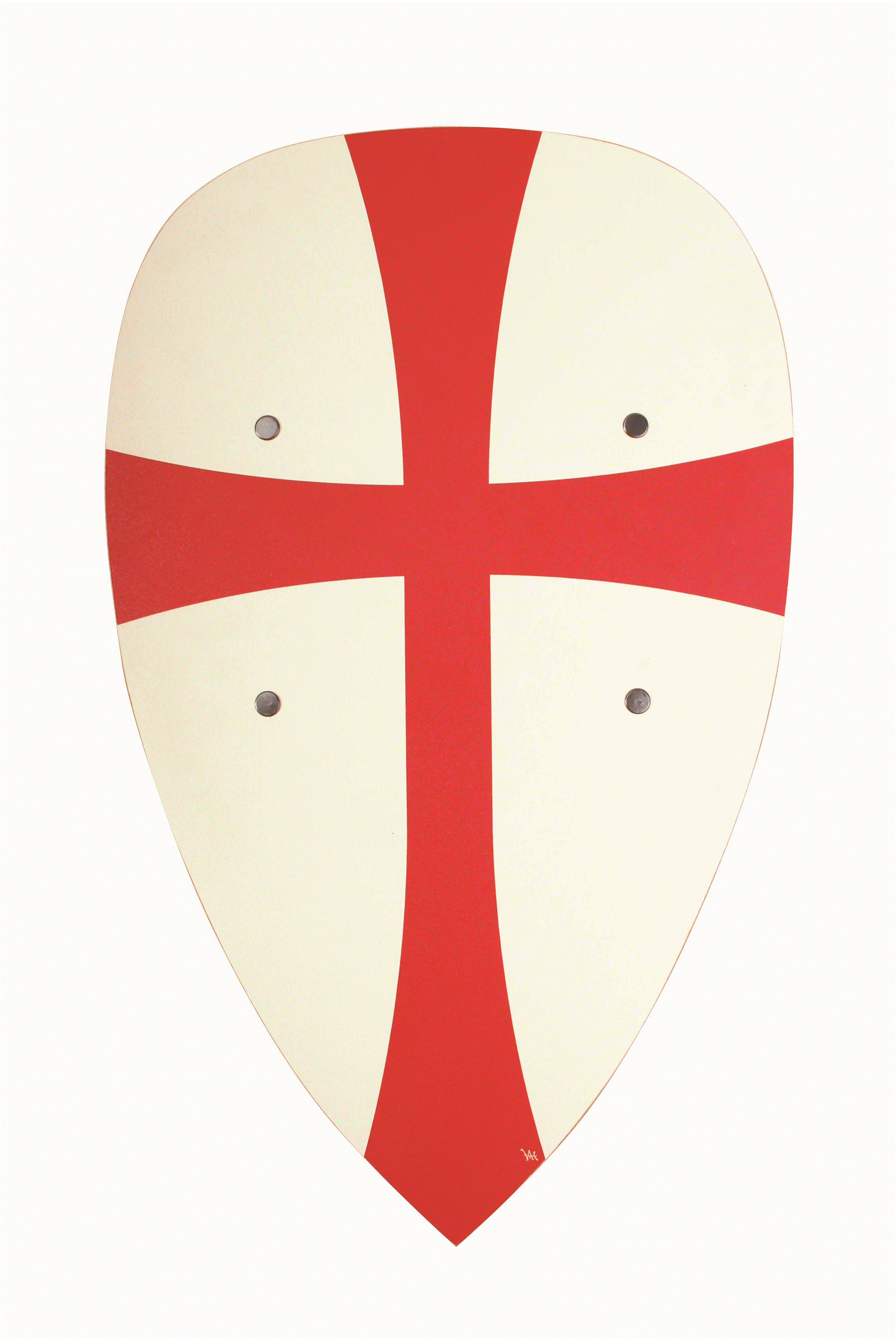 Vah Holzschild Kreuz rot/weiß, Tropfenform 