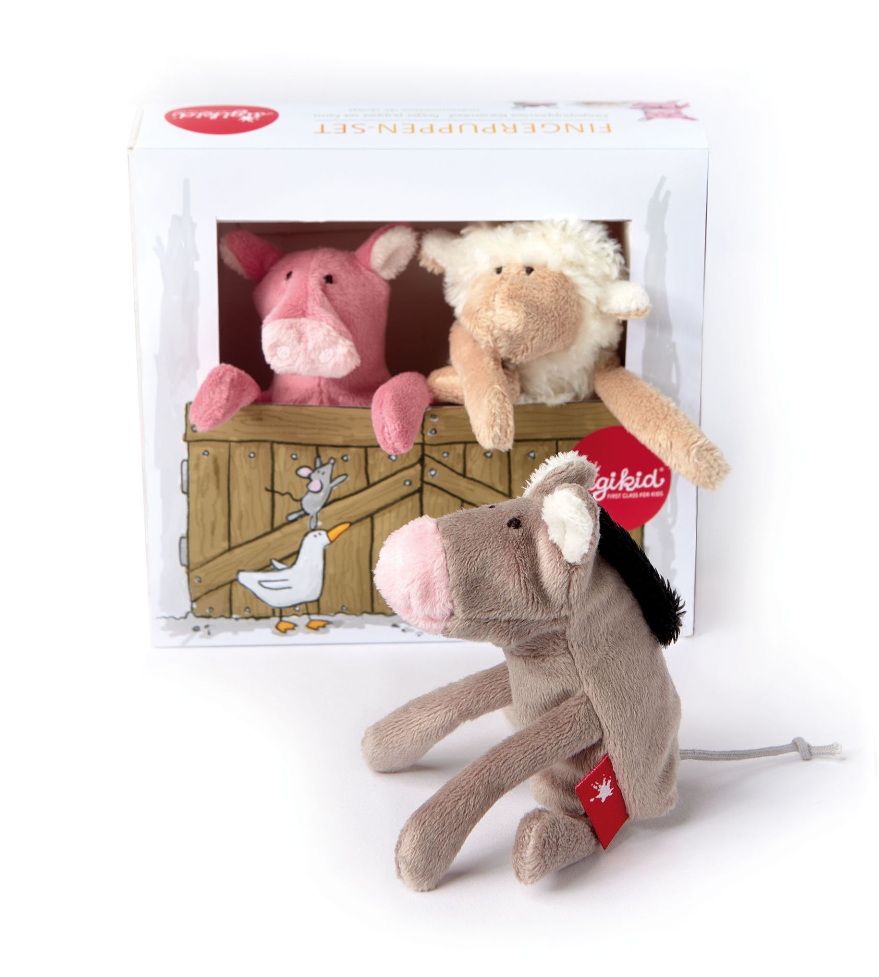 Sigikid Fingerpuppenset Farmfreunde Schwein, Schaf und Esel