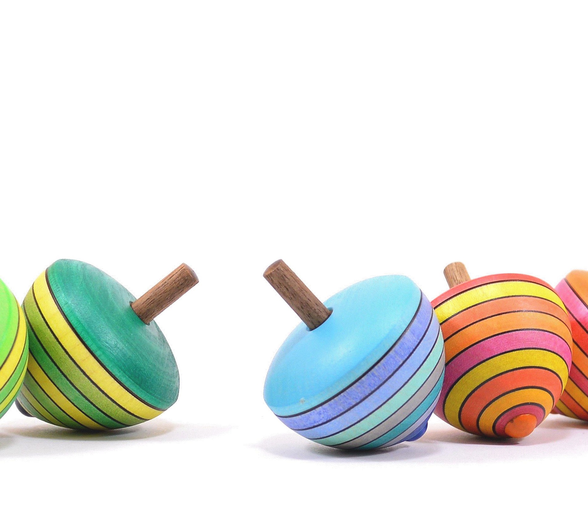 Mader Kreisel-Ei Feuer, Eis, Gras, Flieder, Grafit Holzkreisel 1 Stück aus der Kreiselmanufaktur