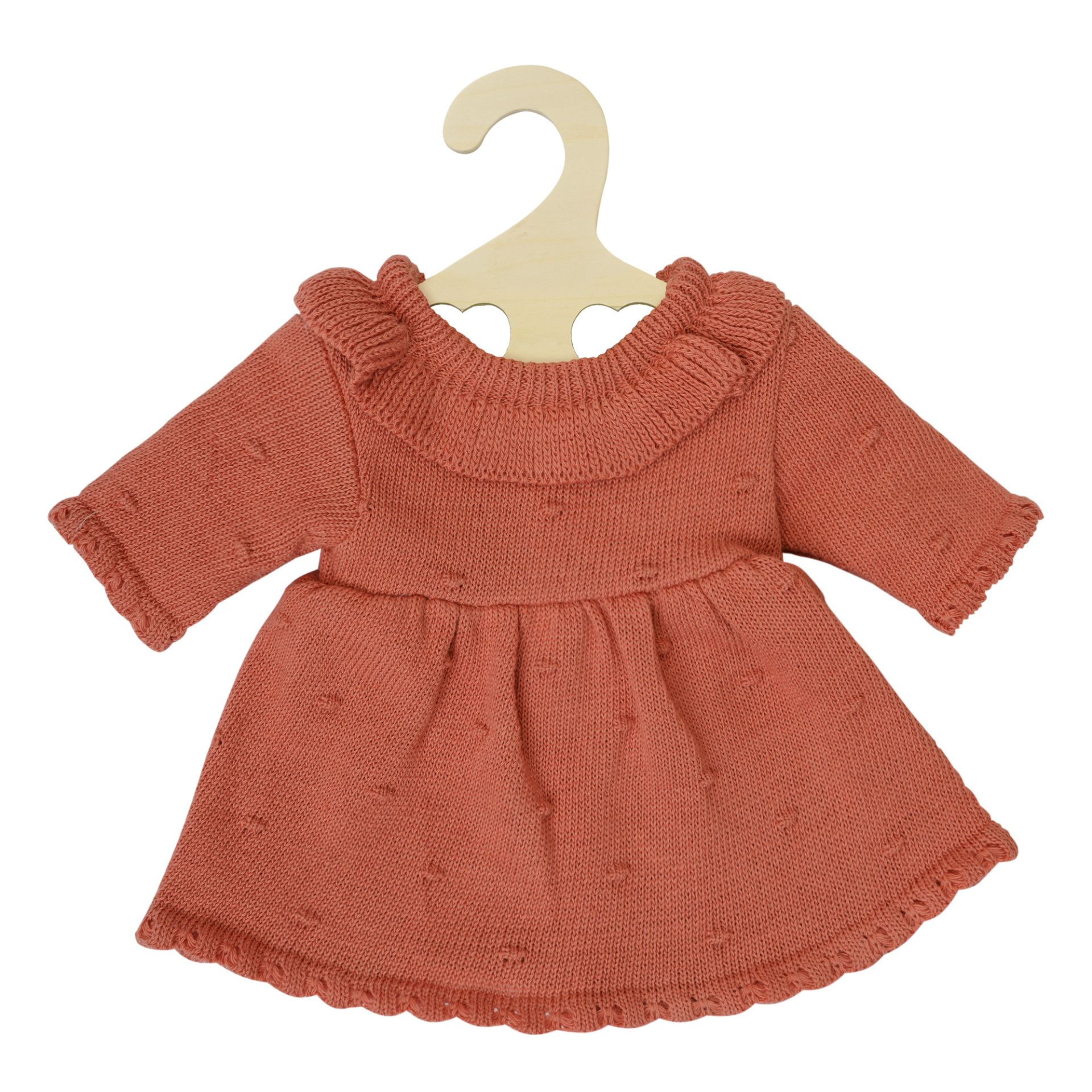 Heless Puppen-Strickkleid aus 100 % Bio-Baumwolle,  pfirsich, Gr. 28-35 cm