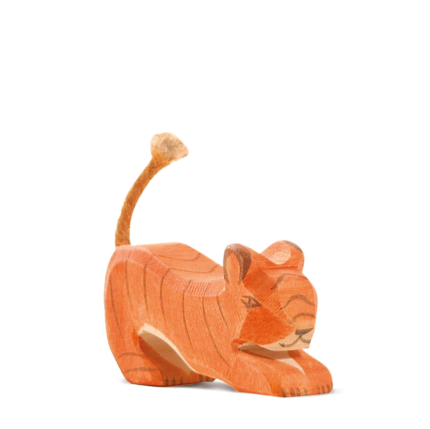 Ostheimer Holzfigur Tiger klein lauernd