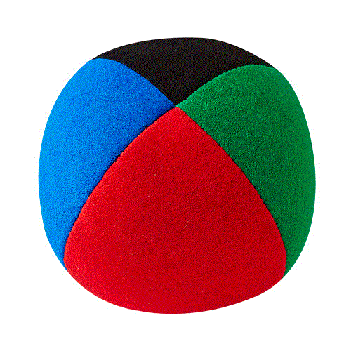 Henrys Beanbag Velours 58 vierfarbig schwarz/rot/blau/grün Superior Jonglierball Made in Germany 