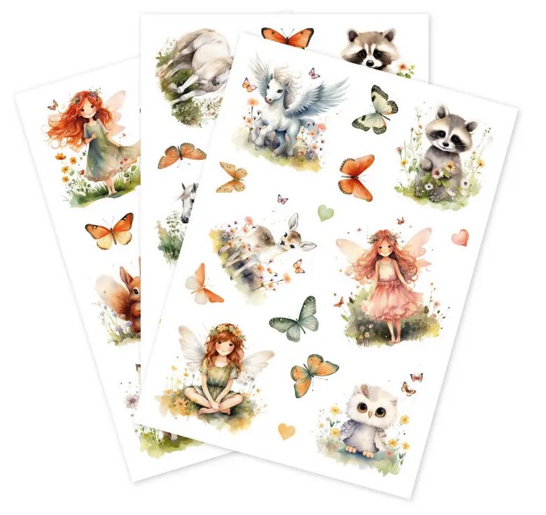 TapirElla Tattoo-Set A6, Elfenprinzessin 3 Bögen, plastikfrei verpackt