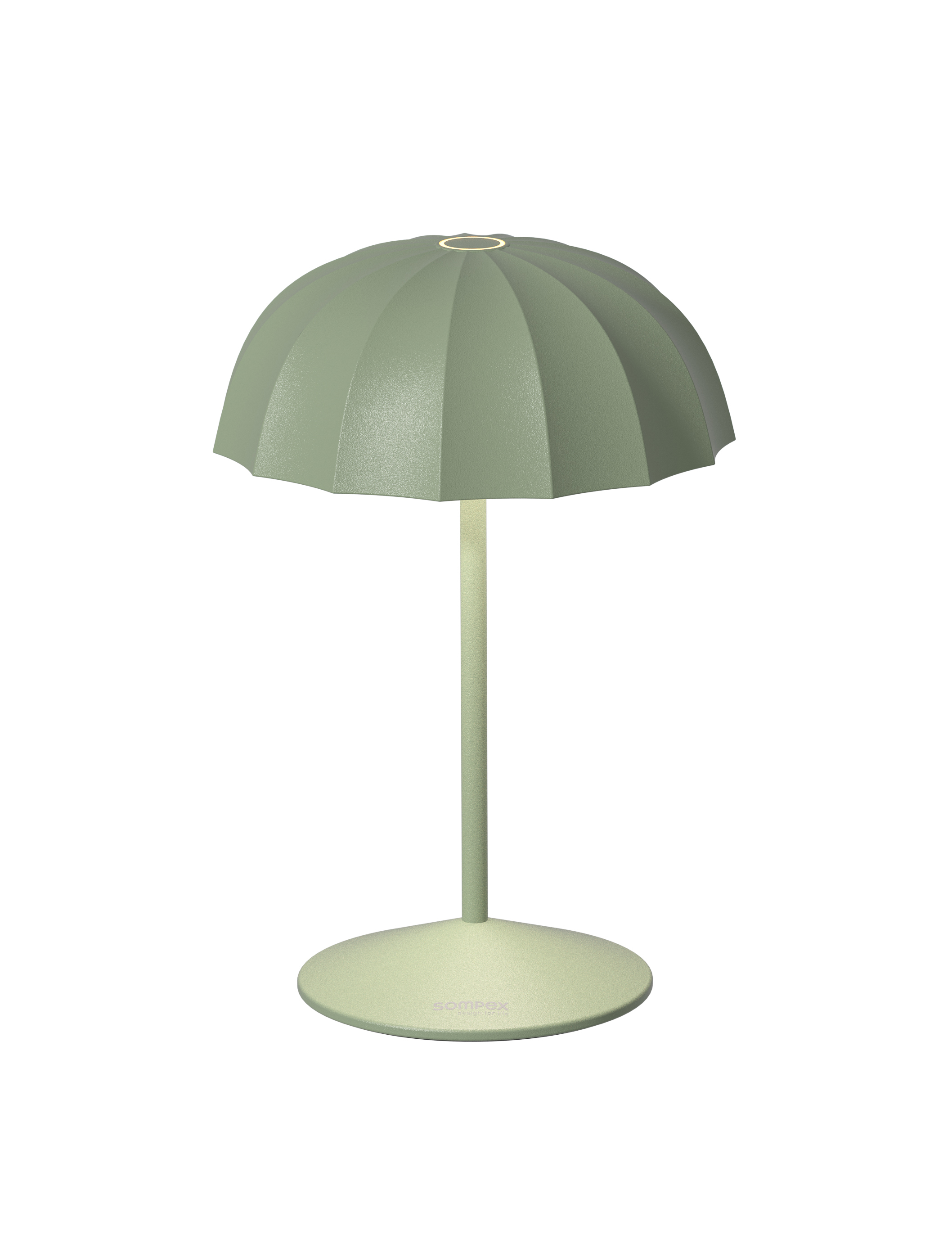 Sompex Tischleuchte Ombrellino grün LED Akku-Outdoorlampe, stufenlos dimmbar
