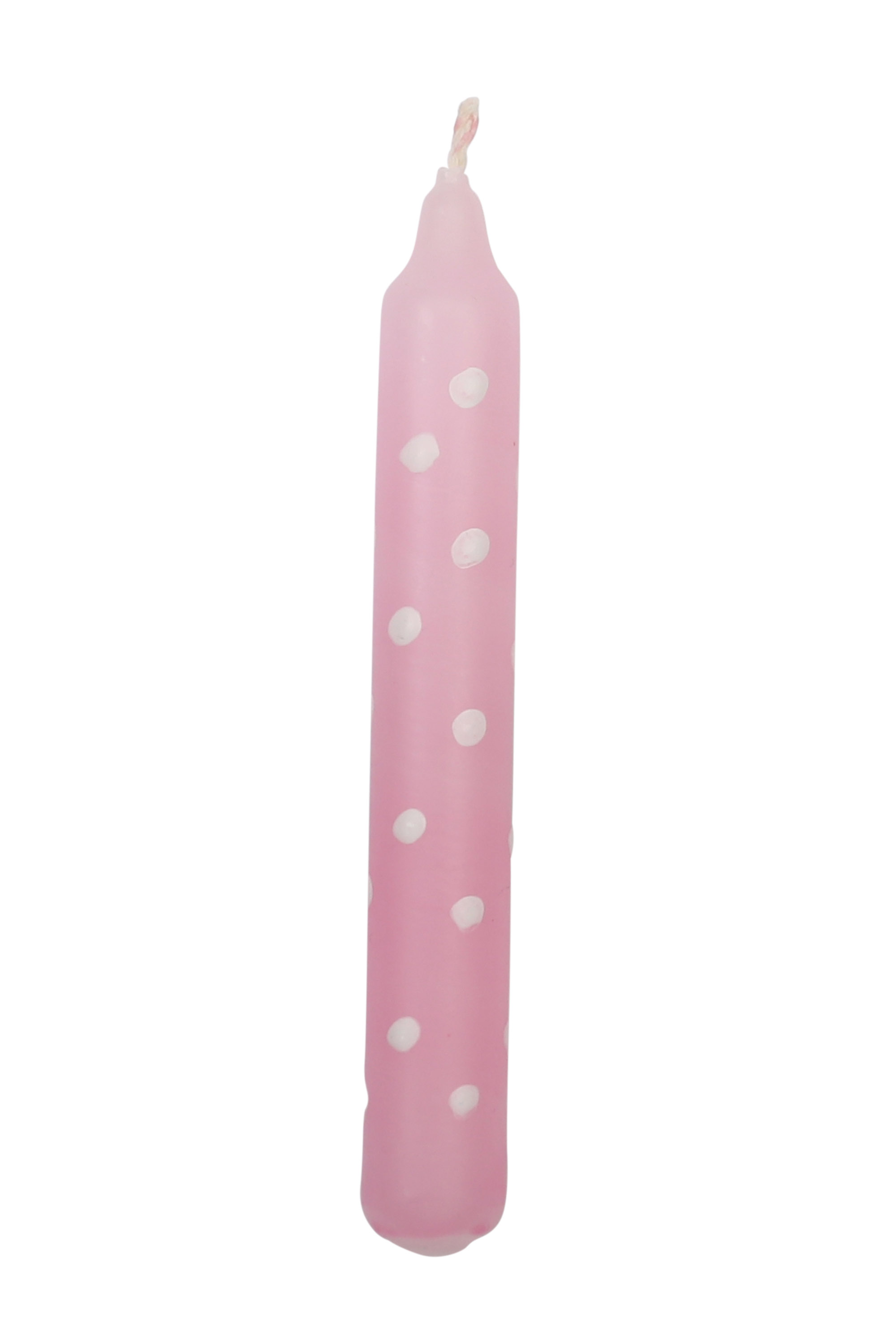 Ahrens Kerze rosa mit weißen Punkten