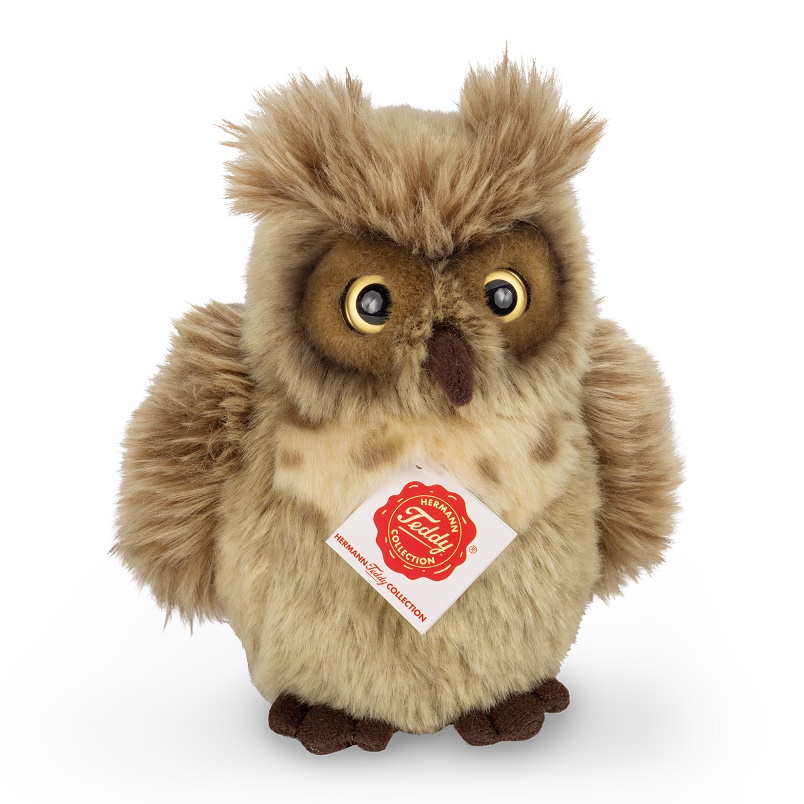 Hermann Teddy Eule graubraun 17 cm Stofftier Eule