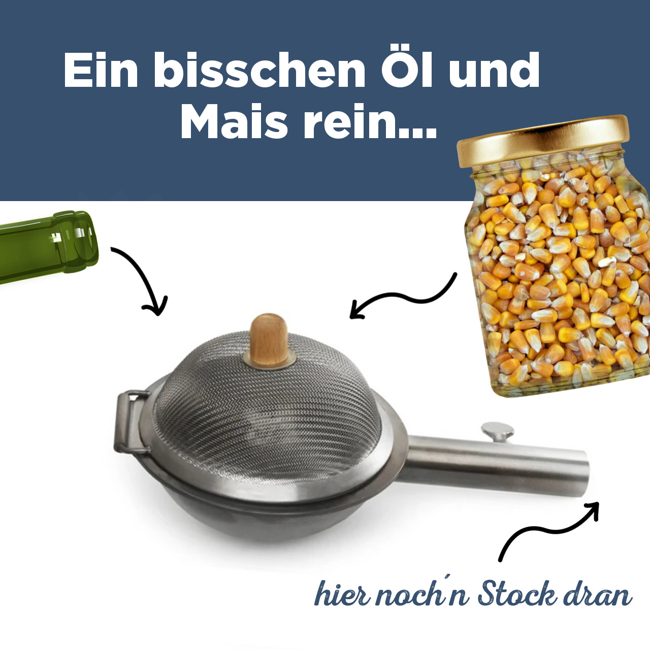 Huckleberry Popcorn Maker Lagerfeuer – Popcornpfanne für Feuer & Grill