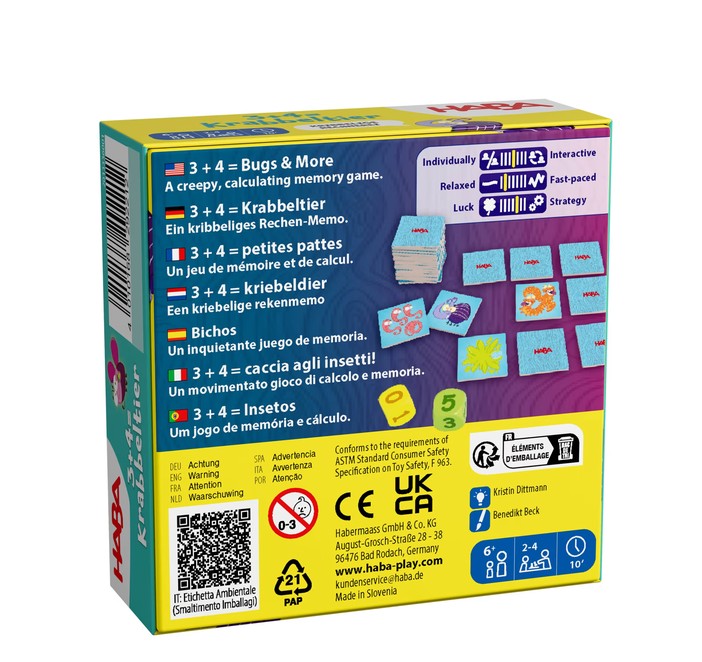 Haba Kinderspiel 3+4 = Krabbeltier