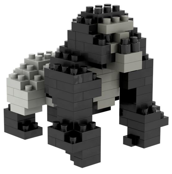 Brixies Silberrücken Gorilla 134 Mini Klemmbausteine