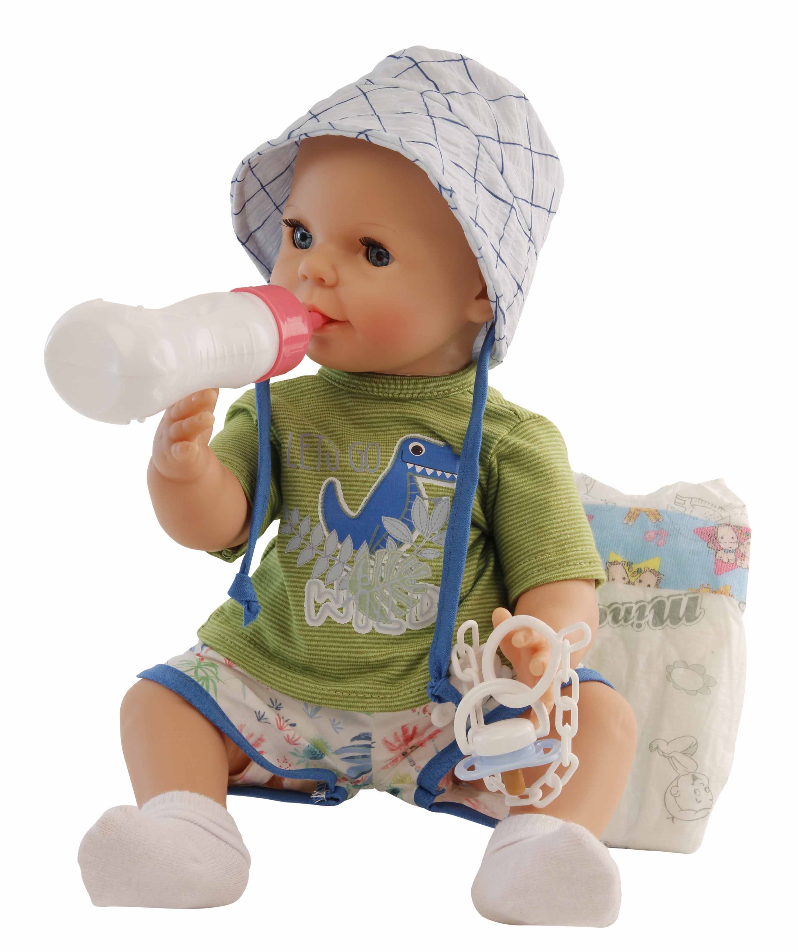 Schildkröt-Puppe Trink + Näßbaby Finn 40cm  Schildkröt-Puppe Trink + Näßbaby Finn 40cm